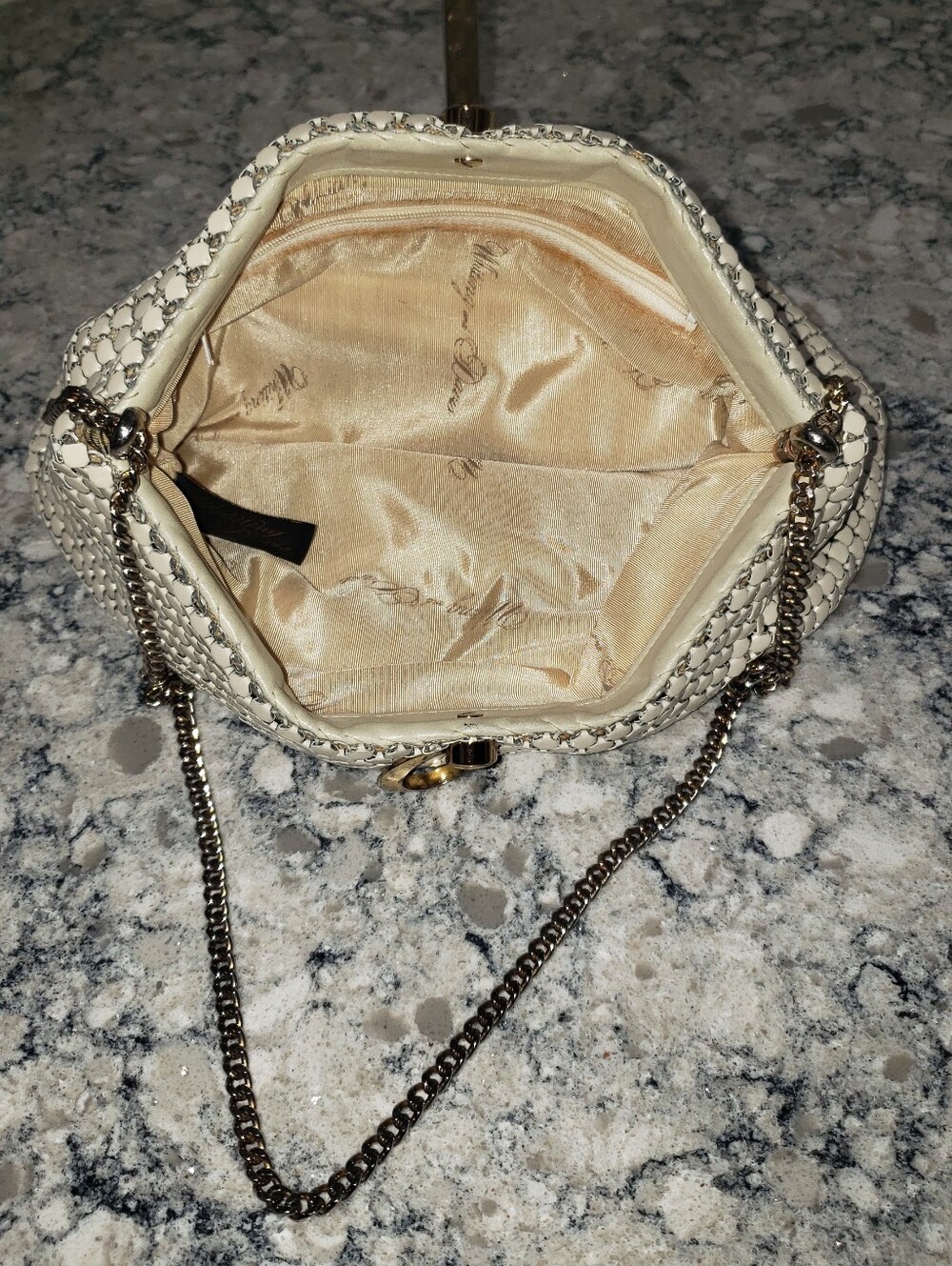Whiting & Davis Ivory Mesh Vintage Handbag Shoulder Bag - Picture 7 of 11